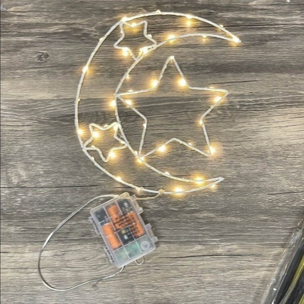 Celestial‎ Moon and Stars LED Light Up Wall Decor Warm White Battery Operated